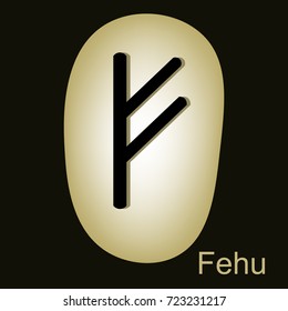 Rune Scandinavia is a fehu riches vector illustration