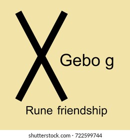 Rune Scandinavia is a traditional mysticism Gebo friendship. vector illustration