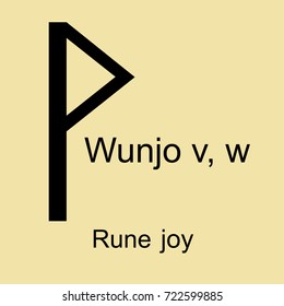 Rune of  Scandinavia wunjo joy vector illustration
