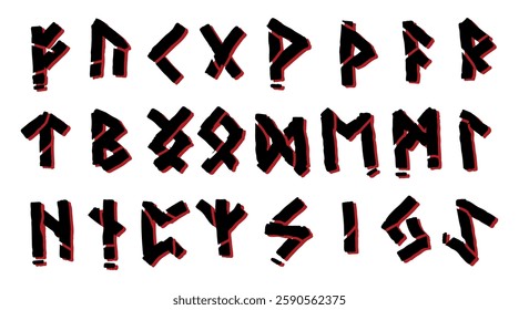 Rune sign, nordic medieval scandinavian alphabet. Magic futhark runic letter. Pagan occult germanic symbol