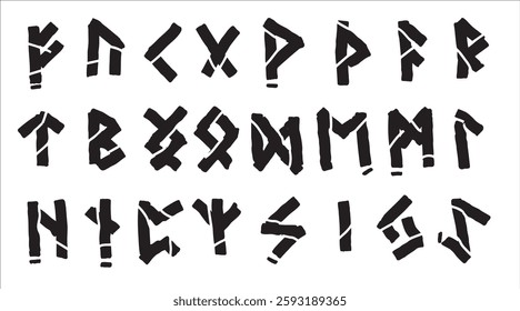 Rune sign, nordic medieval scandinavian alphabet. Magic futhark runic letter. Pagan occult germanic symbol