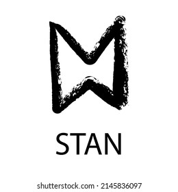 Rune Stan. Handgezeichnete Waxkhalk Textur, Mystische, Esoterische, Okkulte, Zauberglyphen. Für Spielschnittstelle.