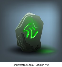 Rune stone. Vector illustration.