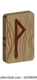 Rune Wunju, Wunyo. Vertical projection. Scandinavian. Imitation burning wood. Wood Cut Texture