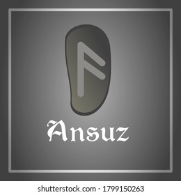 Runes Ansuz. Stone. Scandinavian runes. 