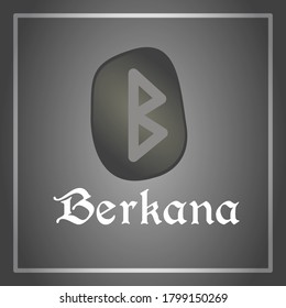 Runes Berkana. Stone. Scandinavian runes. 