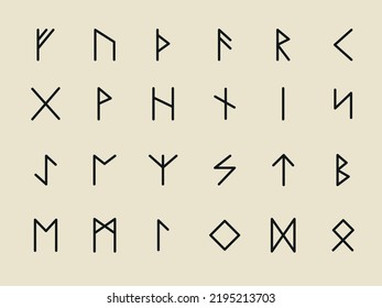 Runes Complete Collection Rune Alphabet Futhark Stock Vector (Royalty ...