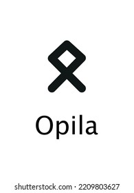 Oþila Runes. Vollständige Sammlung des Runenalphabets, Futhark. Schreibt alte Deutsche. Mystische Vektorsymbole. 
Esoterische, okkulte, magische Illustration für Tattoos.
