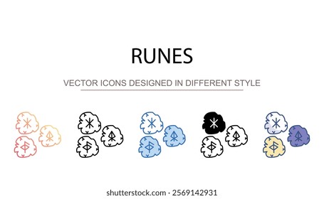 Runes icon design with white background stock illustration