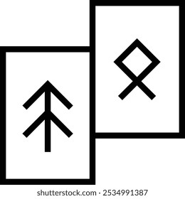 Runen-Symbol. Dünnes lineares Design einzeln auf weißem Hintergrund
