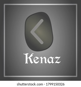Runes Kenaz. Stone. Scandinavian runes. 