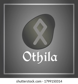 Runes Othila. Stone. Scandinavian runes. 