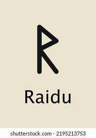 Runes Raidu. Complete collection of Rune alphabet, futhark. Writing ancient Germans. Vector Mystical symbols. 
Esoteric, occult, magic illustration for Tattoos.

