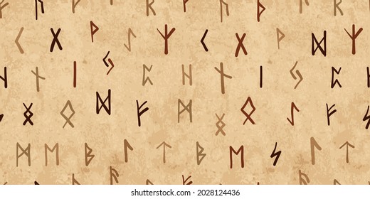 Runes, nahtloser Musterhintergrund. Antike okkultistische Symbole