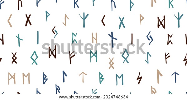 Runes Seamless Pattern Background Ancient Occult Stock Vector (Royalty ...