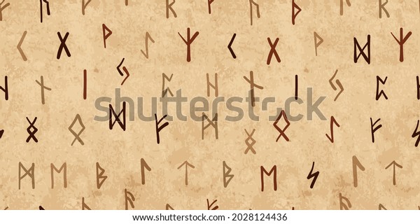 Runes Seamless Pattern Background Ancient Occult Stock Vector (Royalty ...