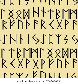 Runes seamless pattern Scandinavia is a traditional mysticism . vector illustration