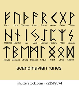 Runes set Scandinavia is traditional mysticism . vector illustration