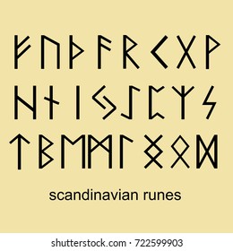 Runes set Scandinavia is a traditional mysticism . vector illustration