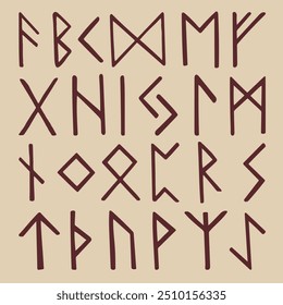 Runes symbol rough hand drawn style