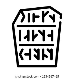 runestone stone line icon vector. runestone stone sign. isolated contour symbol black illustration