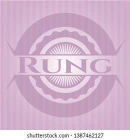 Rung retro pink emblem. Vector Illustration. Detailed.