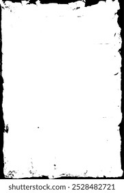 runge border vector background. black ink brushed grunge lines border. vector grunge black frame with white background for your text