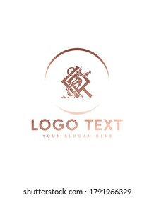 The runic alphabet with ornamentation based letter type Q  logo template, Vector logo for business and company identity 