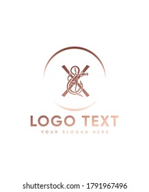 The runic alphabet with ornamentation based letter type X  logo template, Vector logo for business and company identity 