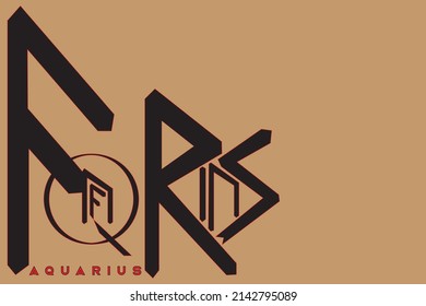 RUNIC ALPHABET ZODIAC AQUARIUS COLOR LOGO BACKGROUND WALLPAPERS.