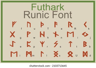 Runic Font, Anchient Scandinavian Alphabet - Vector
