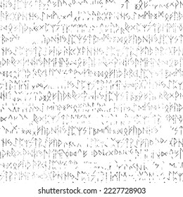Patrón sin fisuras raras, rayas blancas negras, arte folclórico gótico escandinavo. Origen islandés noruego étnico. Corres de los vikingos. Mágicas y mágicas señales paganas. Futhark. Ilustración de alta calidad