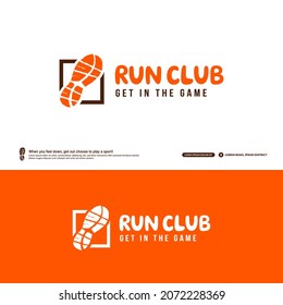 Runing club logo design template, Run tournaments logotype concept. Marathon team identity isolated on white Background, Abstract sport symbol design vector illustrations