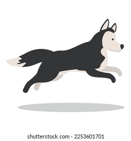 Runing husky icon cartoon vector. Siberian dog. Happy animal