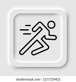 Runing man simple icon vector. Flst design. Neumorphism design.ai