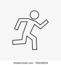 Runing man vecor icon isolated on light grey background