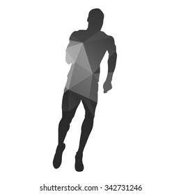 Runner. Abstract geometrical running man silhouette