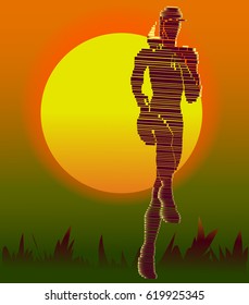 Runner, All objects are grouped.