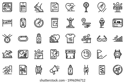 Runner app icon. Outline runner app vector icon for web design isolated on white background