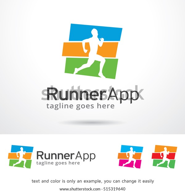 Runner App Logo Template Design Vector Stock Vector (Royalty Free