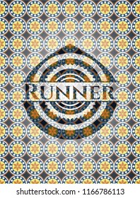 Runner arabesque emblem. arabic decoration.