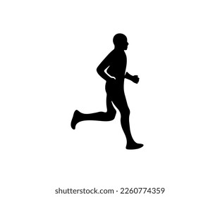 Runner, athlete, running, sport and sporty, silhouette and graphic design. Fitness, athletics, run, marathon run, sprinting and jogging, vector design and illustration