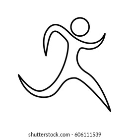 runner athlete silhouette icon vector illustration design