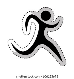 runner athlete silhouette icon vector illustration design