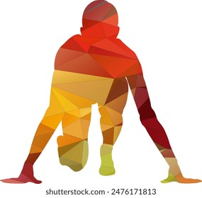 Runner athletes low poly style sport design illustration vector 