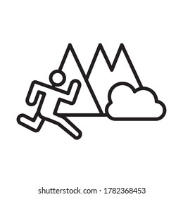 runner avatar figure in the camp line style icon vector illustration design
