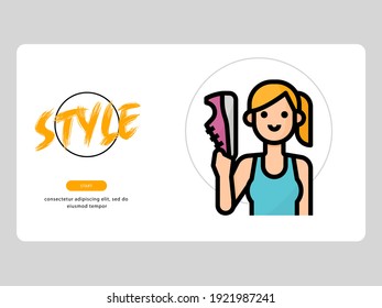 The runner avatar on an life style-themed white background is perfect for learning materials and visual illustration on digital products