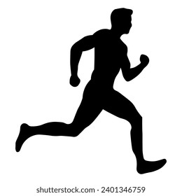 Runner black icon on white background