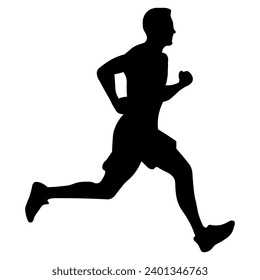 Runner black icon on white background