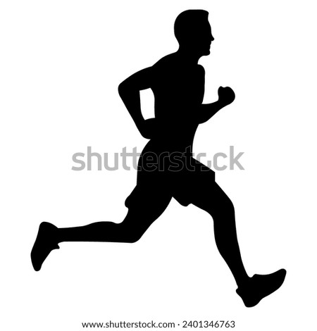 Runner black icon on white background